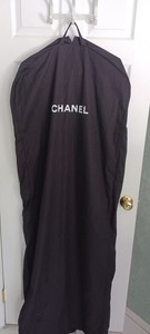 Chanel Black Zipper 100% cotton Garment Travel Fabric Canvas Bag 64" x 23" READ!