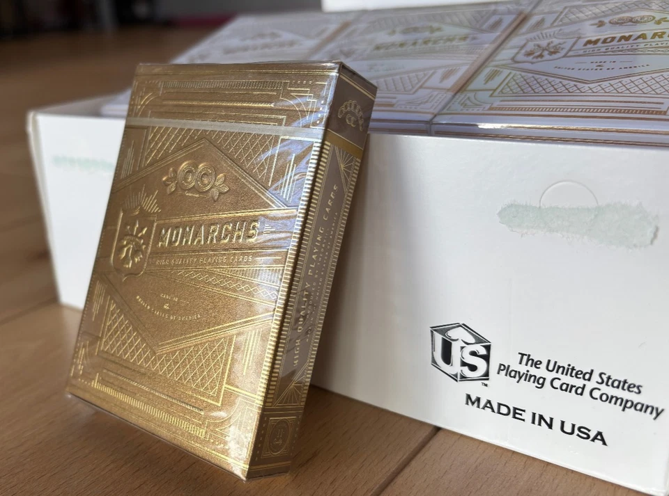 13 Monarchs White/Gold Poker Decks Playing Cards Theory 11 Brick Limited Rare - Image 4 of 4