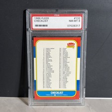 1986-87 Fleer Checklist #132 USA PSA 8