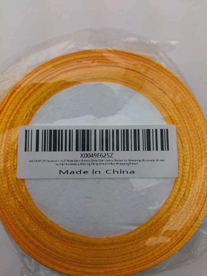 Yellow Satin Ribbon 1-1/2 Inches x 25 Yards, Solid Color Fabric Ribbon for Gift - Image 4 of 4