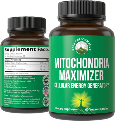 Mitochondria Maximizer with Coq10 and Active PQQ. Best Mitochondrial Support Sup