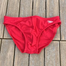 Speedo Men Red solar swim brief bikini Swimwear size 30 32 34 36 38