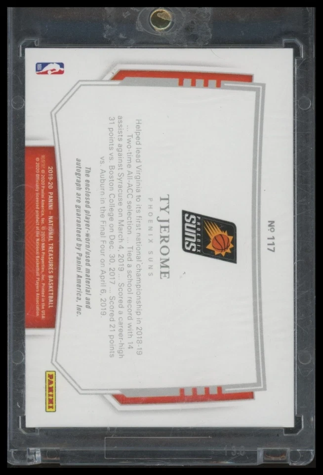 2019-20 Panini National Treasures #117 Ty Jerome Rookie Patch Auto /49 RPA - Image 2 of 2