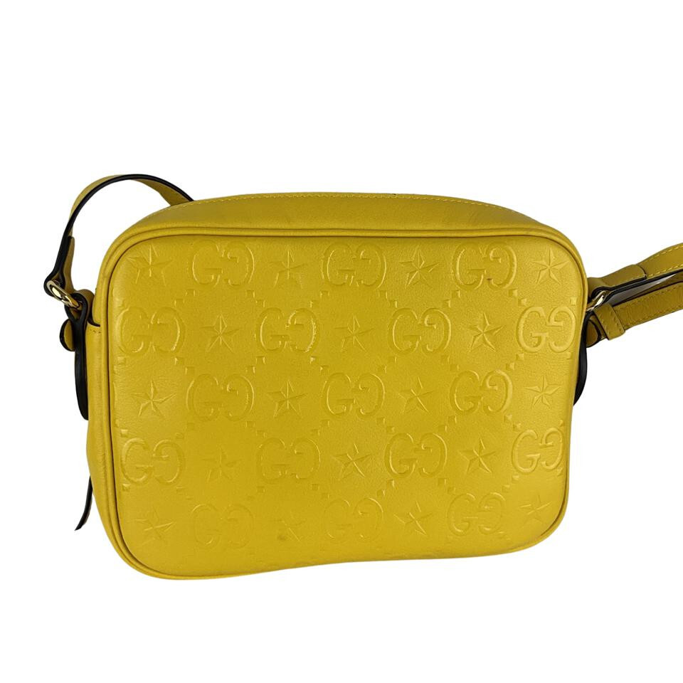 GUCCI★素敵！Yellow GG Embossed Star Cross Body Shoulder Bag GUCCI GG Embossed Leather Shoulder Bag in Yellow | eBay
