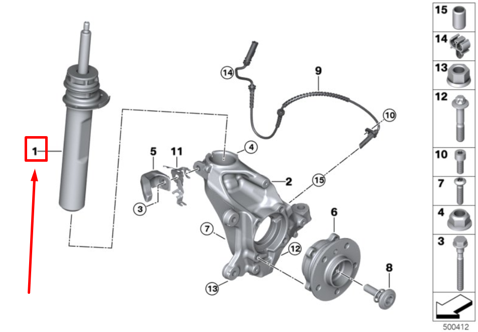 MINI COUNTRYMAN F60 Front Right Shock Absorber 31316867210 6867210 