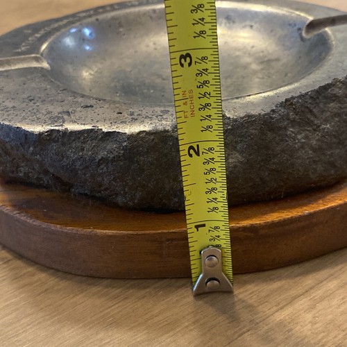 International Nickel Ashtray 1970 (HEAVY- 5LBs) Set on Wood Base - Picture 11 of 12