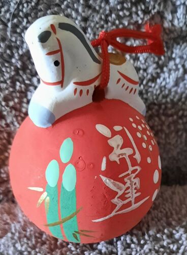 Chinese Horoscope Horse Ceramic Bell Red Ornament Chinese New Year? - Picture 1 of 7