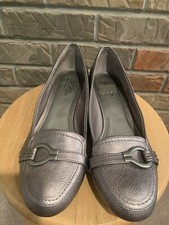 Life Stride Women's Flitty Bronze Leather Wedge Pump Heels Round Toe Size 9M