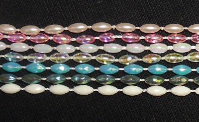 OVALE PERLEN AUF EINER SAITE, 3x6MM, HOCHZEITSDEKORATIONEN, KUCHENVERKLEIDUNG, KOSTENLOSE P & P KUNST T004