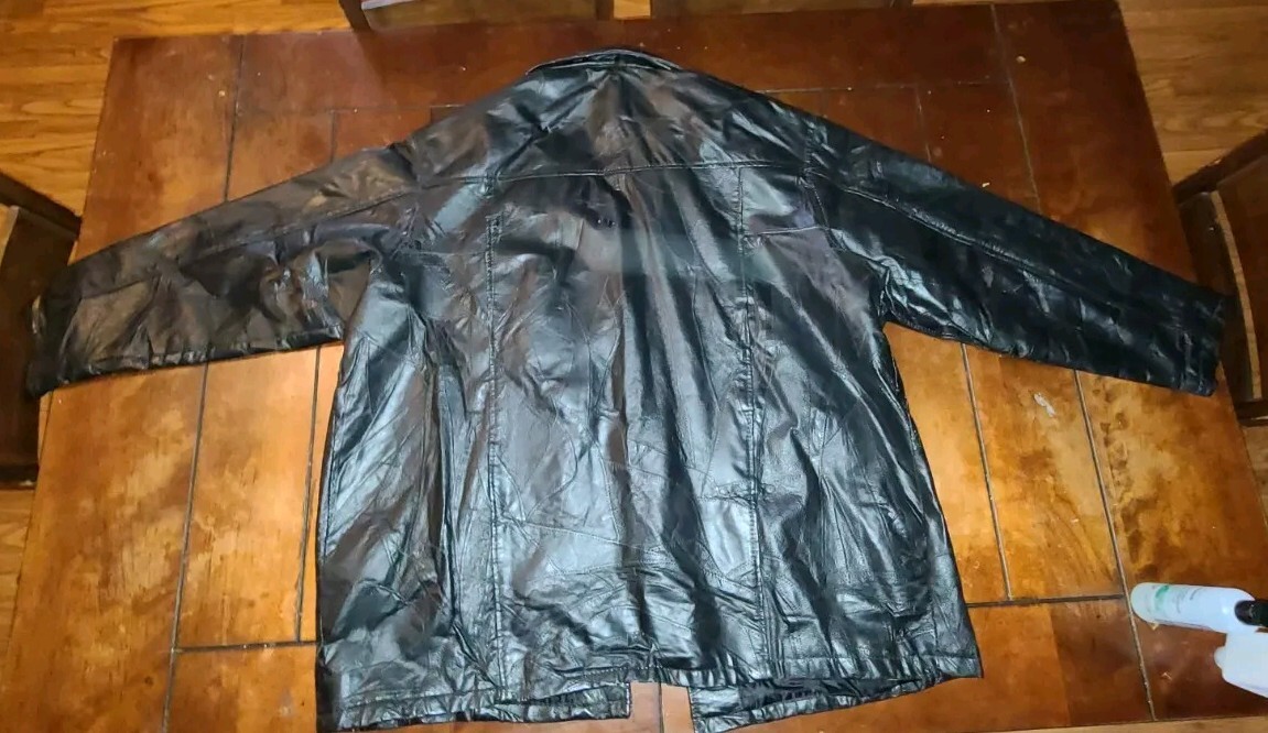 Patchwork Leather Jacket Men's 4XL - image 3