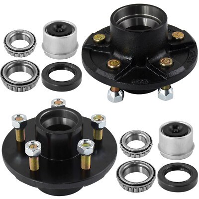 Pair 5 Lugs Trailer Idler Hub Kits 5 on 5 5x5'' for 3500 lbs Trailer Axle NJ A12