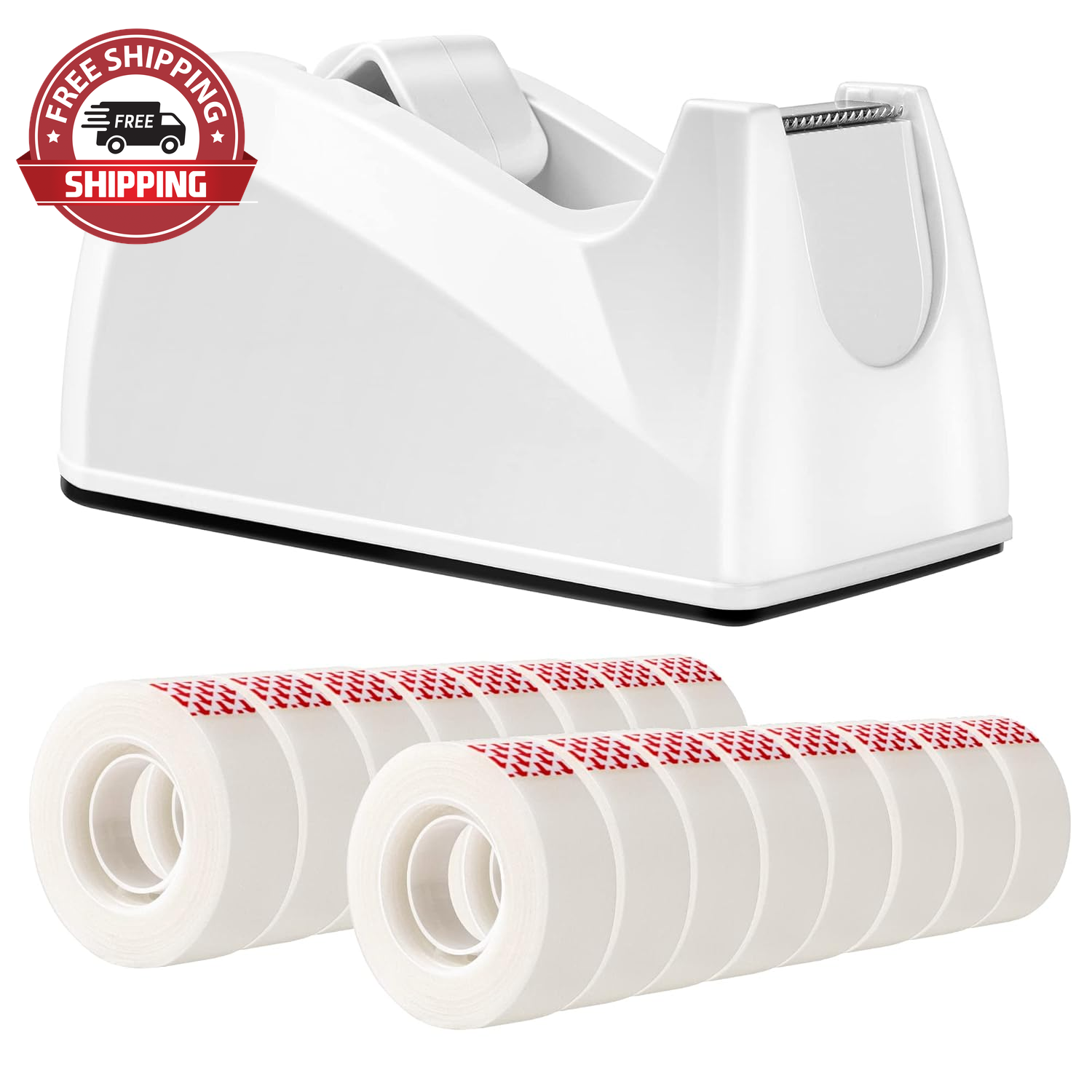 Matte Finish Tape with Desktop Non-Skid Dispenser and Refills, 3/4