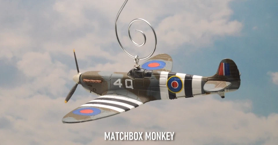RAF Supermarine Spitfire WWII Single Prop Christmas Ornament Airplane Aircraft - Image 4 of 4