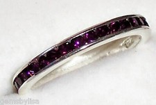 .925 Sterling Silver Amethyst Eternity Band Sizes 5,8,9,10