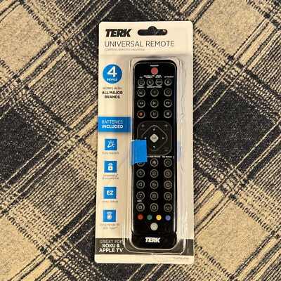 Terk TKRTBL04B Universal  Remote Control 6-Device New Open Box