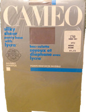 Vintage Pantyhose Cameo Silky Sheer Color Tender Grey Size Average BU003A