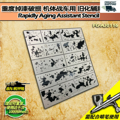 Alexen AJ0116 Chipping Effects Leakage Spray Stencil Template Model Aging Tools