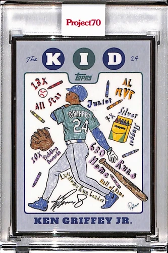 2021 TOPPS PROJECT 70 #596 KEN GRIFFEY JR. by BRITTNEY PALMER SILVER FRAME 50/51