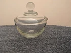 Vintage Anchor Hocking 8 oz Presence Clear Glass Sugar Bowl with Knob Lid    (2)