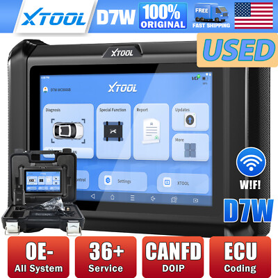 USED XTOOL D7W WIFI OBD2 All System Diagnostic Bidirectional Scanner CANFD/DOIP 
