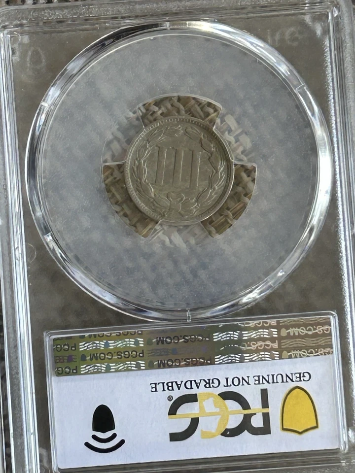 1867 3CS Three Cent, Very Good Detail Graded By PCGS, Post Civil War Coin - Image 4 of 4