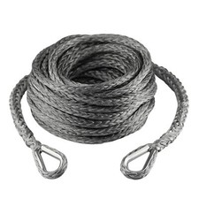 38 Inch X 50 Feet Synthetic Winch Rope Extension 26500 Lbs For Off Road Gray.