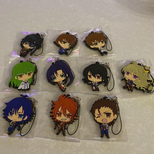 Code Geass Figur Gummi Schlüsselanhänger Lot 10er Set Maskottchen Suzaku C.C. Japan M537