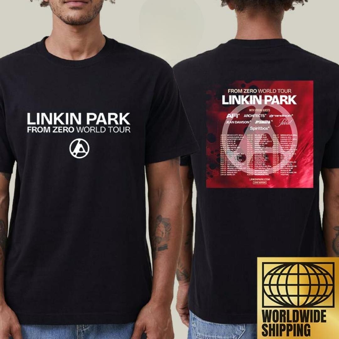 Linkin Park From Zero World Tour 2025 Tour Dates Two Sides T-shirt 