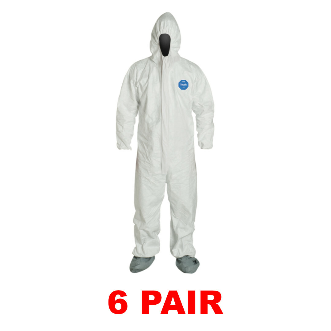 Dupont TY122S Disposable White Tyvek Coverall Suit (Sizes M-4XL