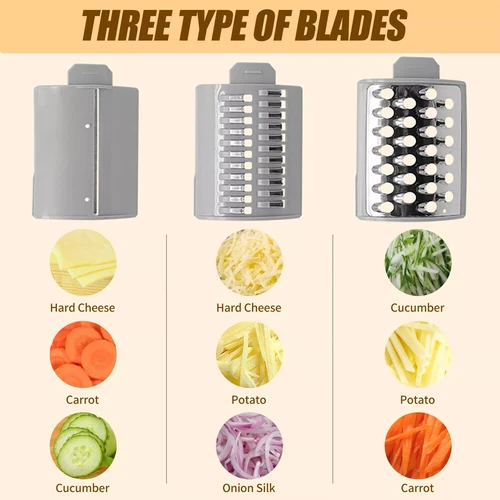 3 in 1 Electric Cheese Grater SS Handheld Fruit Vegetable Slicer Shredder UK - Picture 9 of 26