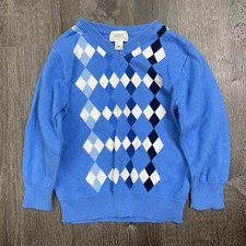 Children's PLACE Boys Sweater Argyle Blue Long Sleeve Knit Pullover Size 4