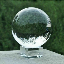 60/80mm K9 Clear Photography Crystal Ball Sphere Decoration Lens Photo + Stand