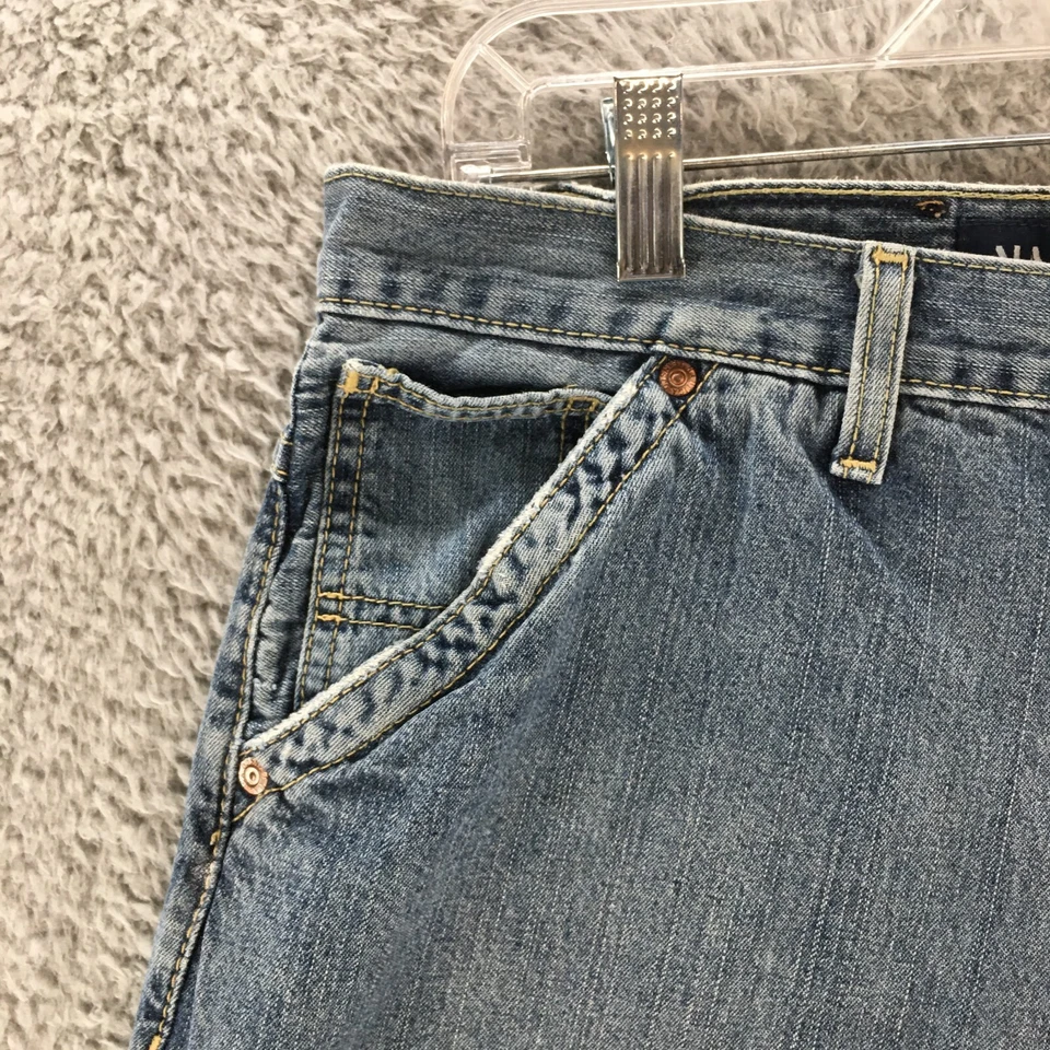 Pantalones Cortos Nautica Carpenter Para Mujer 34x12 Azul Lavado Medio Denim Tiro Alto Cremallera Mosca Foto 2 de 4