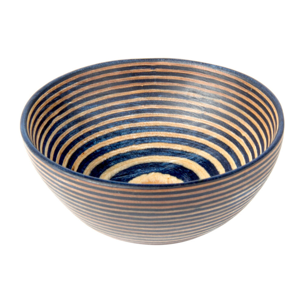 Island Bamboo Pakka Wood Round PIn Bowl Blue