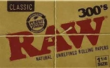 RAW 300"s Classic Authentic  Rolling Papers 5 PACKS 1.25( 1 1/4 size)