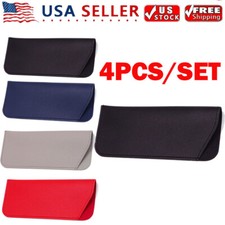 4PCS Eyewear Pouch Soft PU Leather Sunglass Eyeglass Carry Case 175mm 75mm US