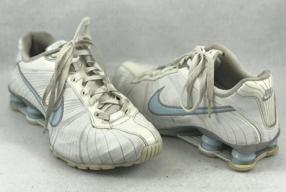 womens all white nike shox