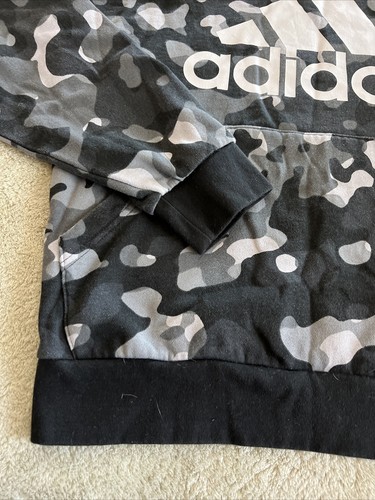 Adidas Jungen schwarz weiß grau getarnt langärmeliger Hoodie XL 18-20 - Bild 6 von 9