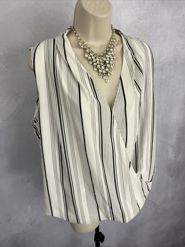 Ladies Top Wrap Style Sleeveless Party Evening Cocktail Occasion Size UK 16 - Picture 4 of 14