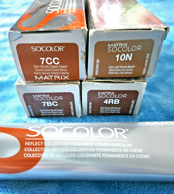 Lot of 4 New Matrix Socolor Blended Collection Brown Tones - 7CC, 7BC, 10N, 4RB