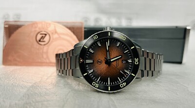 STORE DISPLAY Zelos SPEARFISH 40MM DIVER BURNT ORANGE 200m Watch