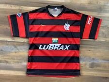 Vintage CRF Flamengo Lubrax Soccer Futbol Jersey Youth Medium 