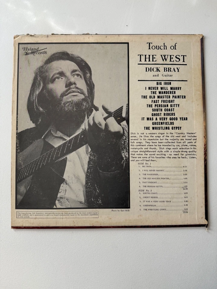 Touch Of The West Dick Bray LP Autographed Hyland Records FR 3805 VG+ Signed - Image 4 of 4
