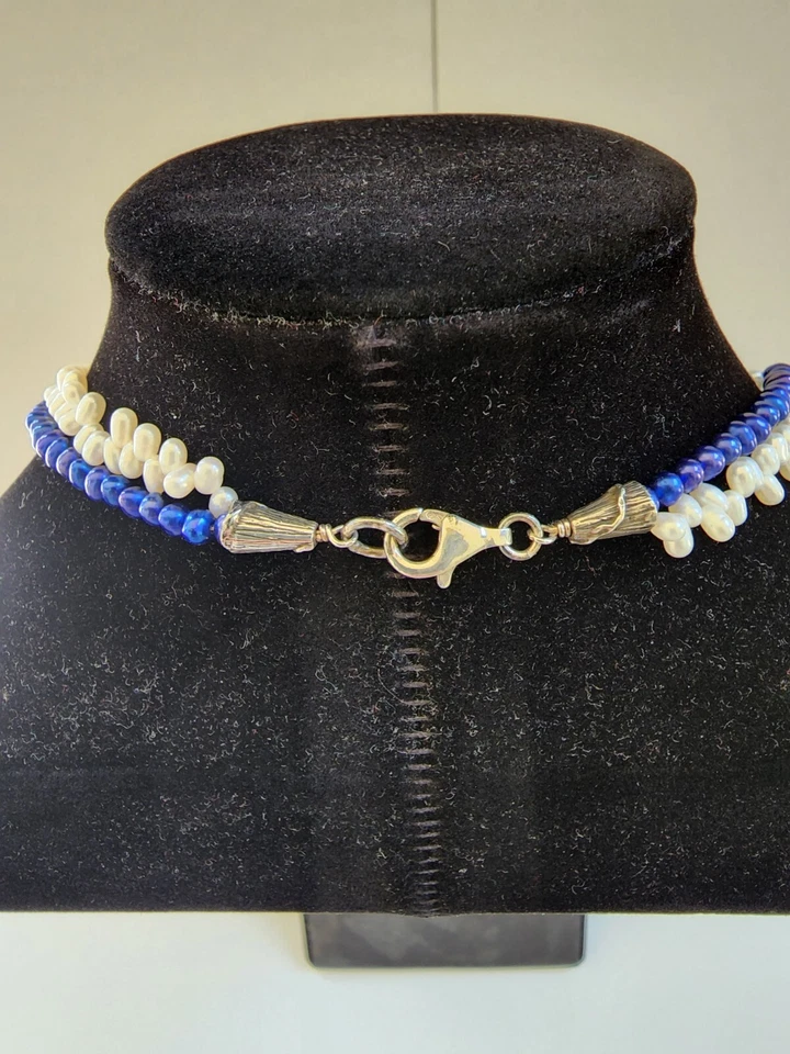 Mars And Valentine Blue Topaz, Double Strand Pearl Necklace And Pendant - Image 4 of 4