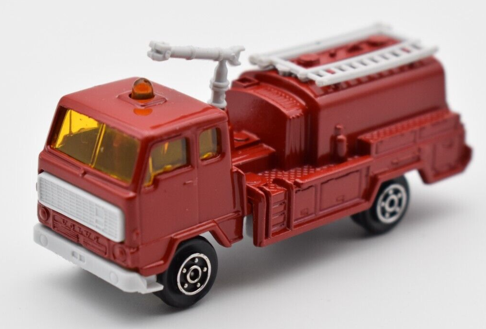 Norev Mini Jet Diecast Volvo F89 Red Vintage Fire Truck 7cm France Base