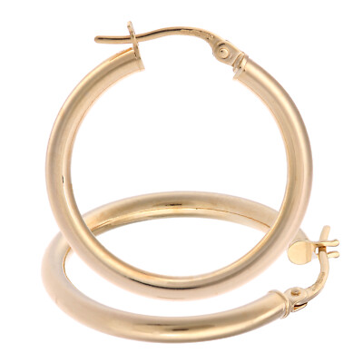 9ct Yellow Gold Hoop Earrings,20mm Diameter by Citerna UK