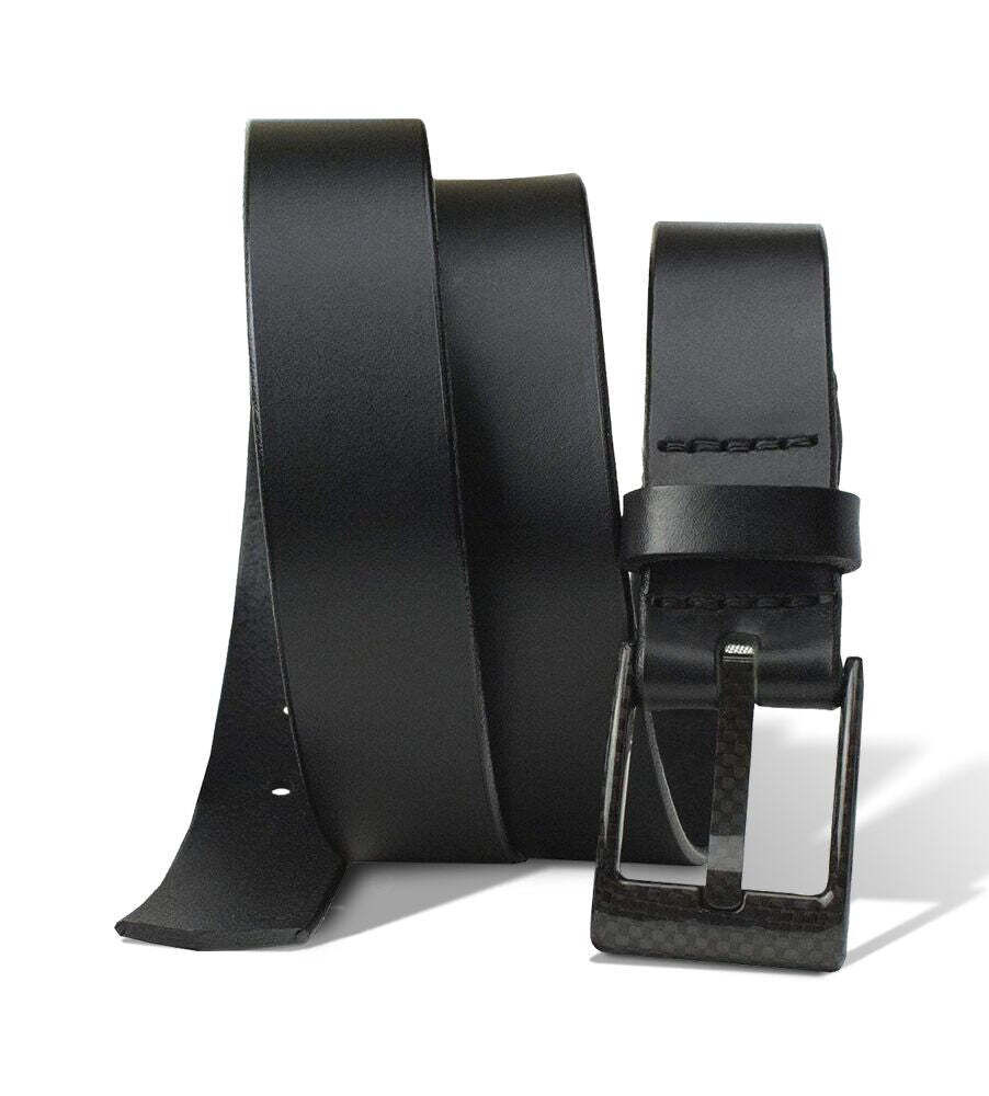 nickel free titanium dress belt buckle modern black The Entrepreneur Titanium Belt (Black) II by Nickel Smart 34 inch / Black / Titanium/Leather