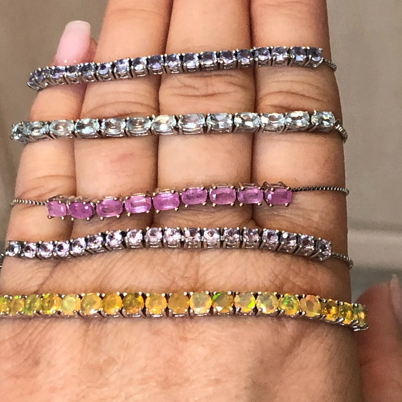 Five Sterling Silver Gemstone Adjustable Bolo Bra… - image 9