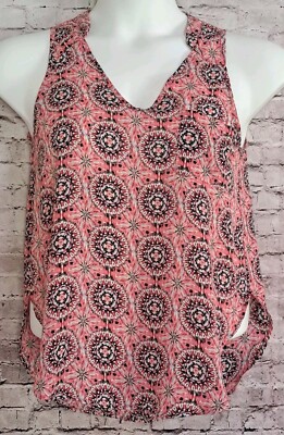 Lush Sleeveless Pink Geometric Top XS