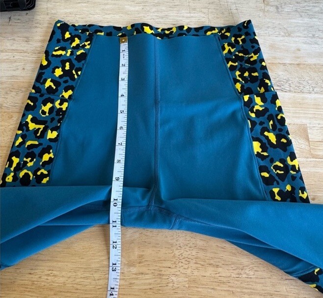 Sweaty Betty Power Ultra Sculpt High Waist 7/8 Workout Leggings Leopard Teal 8 image 9